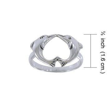 Love Dolphins Silver Ring JR186 - Jewelry